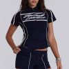 Women Jaded London | Racer Team Shirt In Navy