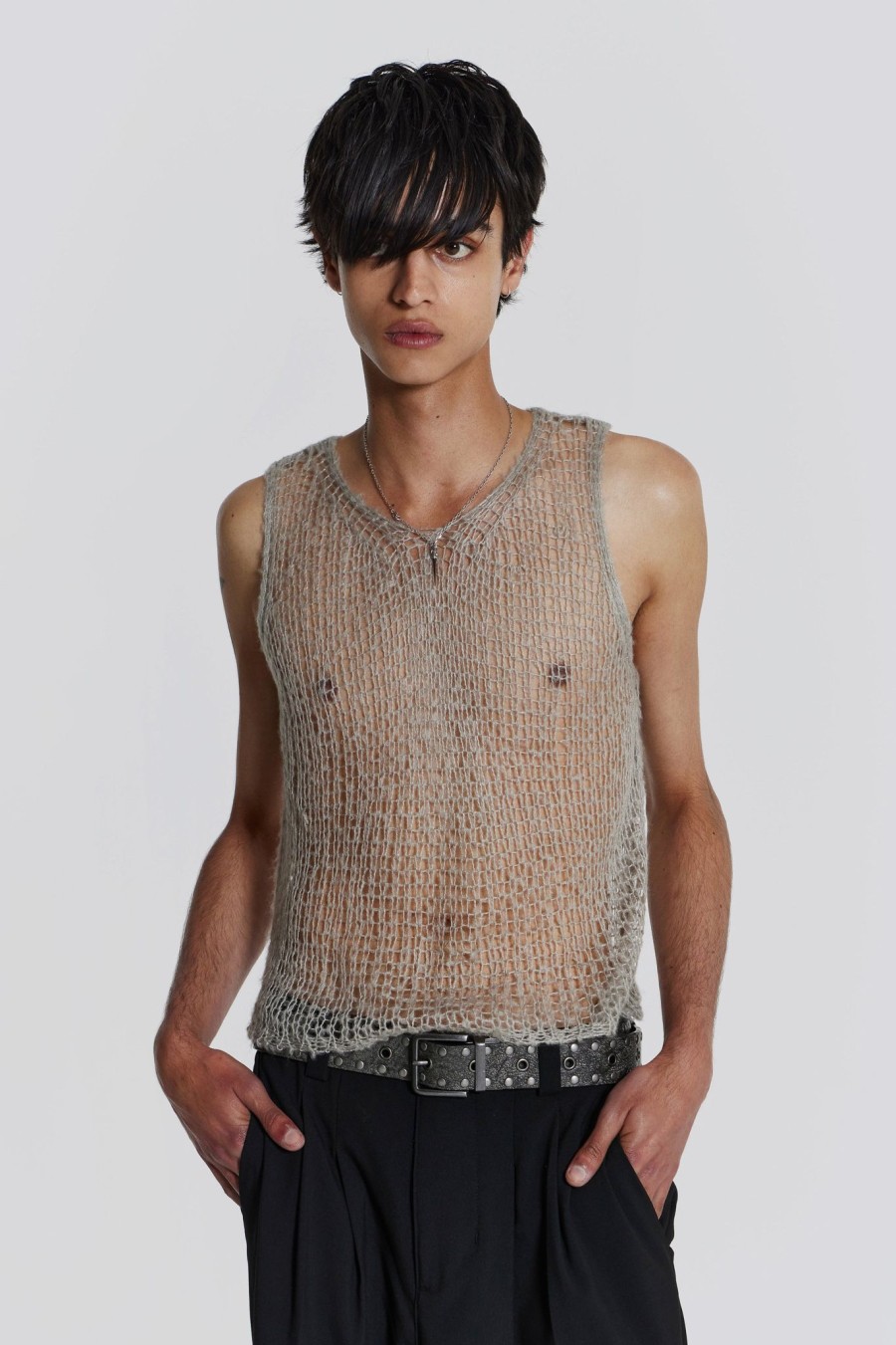 Men Jaded London Vests | Dust Knit Tank