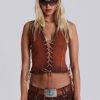 Women Jaded London | Genesis Denim Lace Up Corset Top