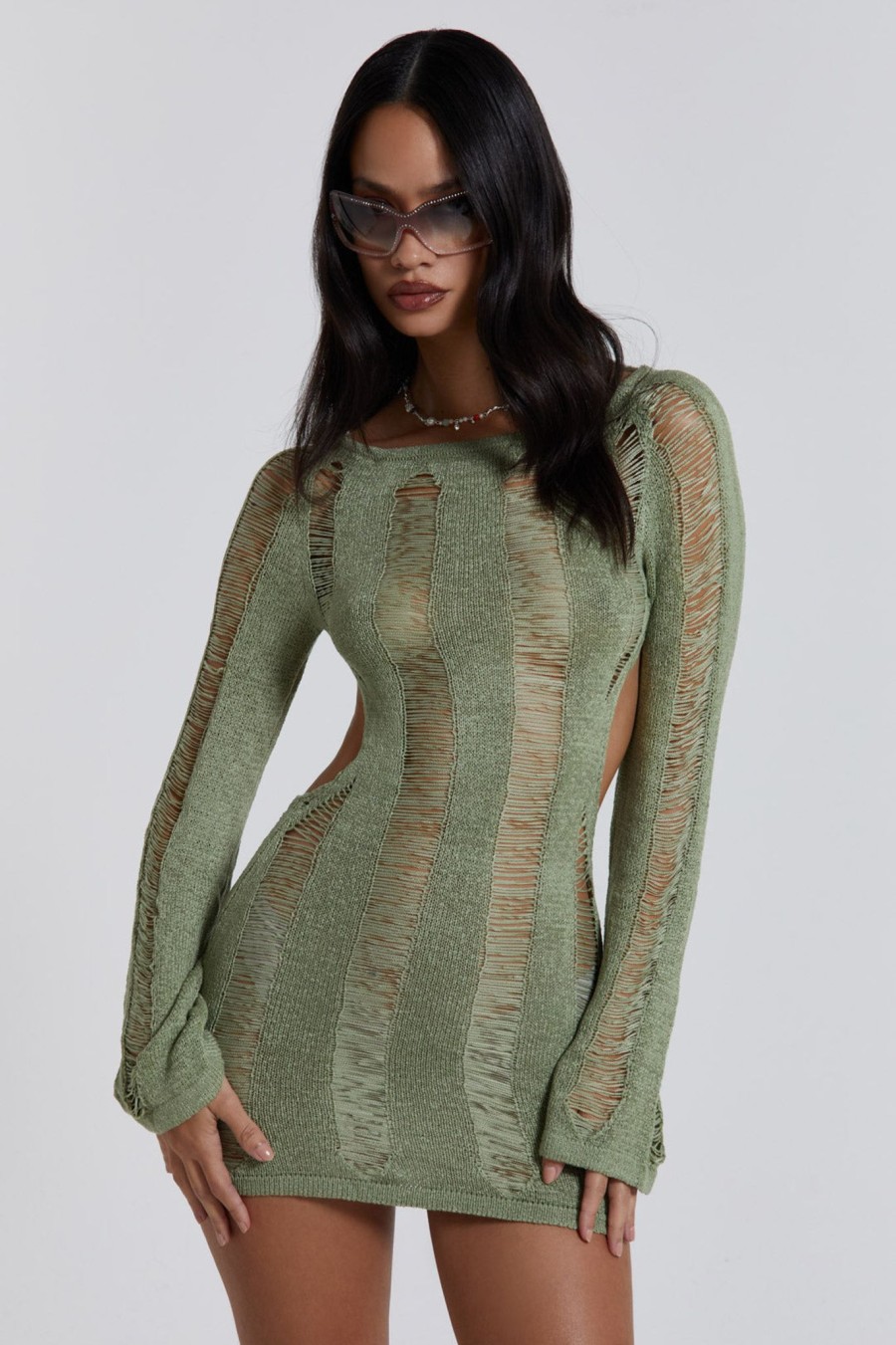 Women Jaded London Mini Dresses | Khaki Umbra Mini Dress