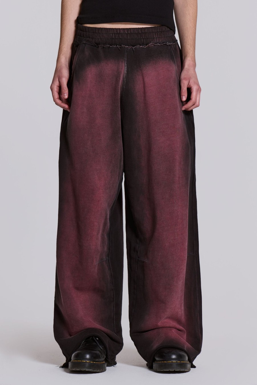 Men Jaded London Joggers & Sweatpants | Deep Red Fade Monster Joggers