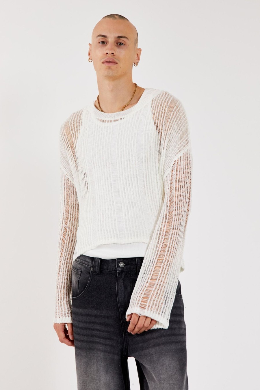 Men Jaded London | White Labyrinth Jumper