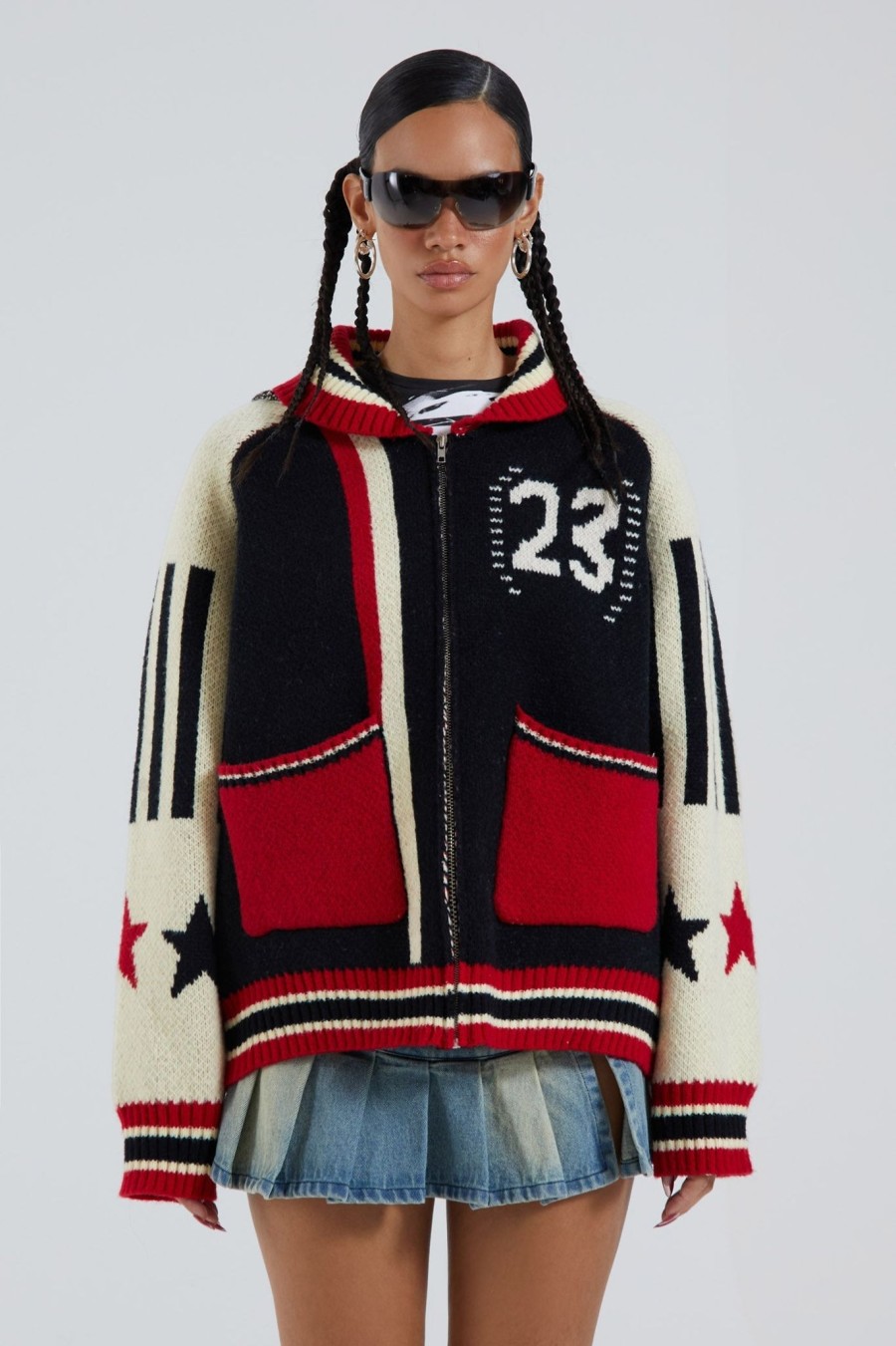 Women Jaded London | Team 23 Knitted Zip Through