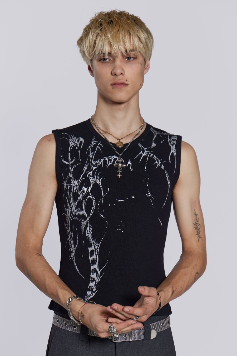 Men Jaded London Vests | Astora Rib Tank