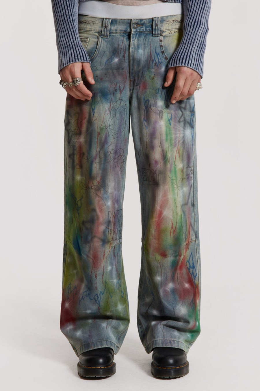 Men Jaded London Baggy Jeans | Drifting Through Space Baggy Jeans