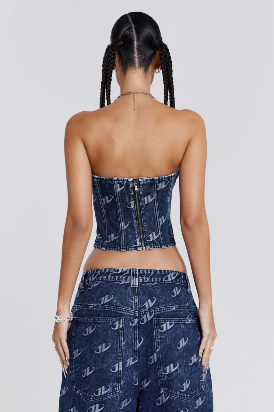 Women Jaded London | Monogram Strapless Corset Top