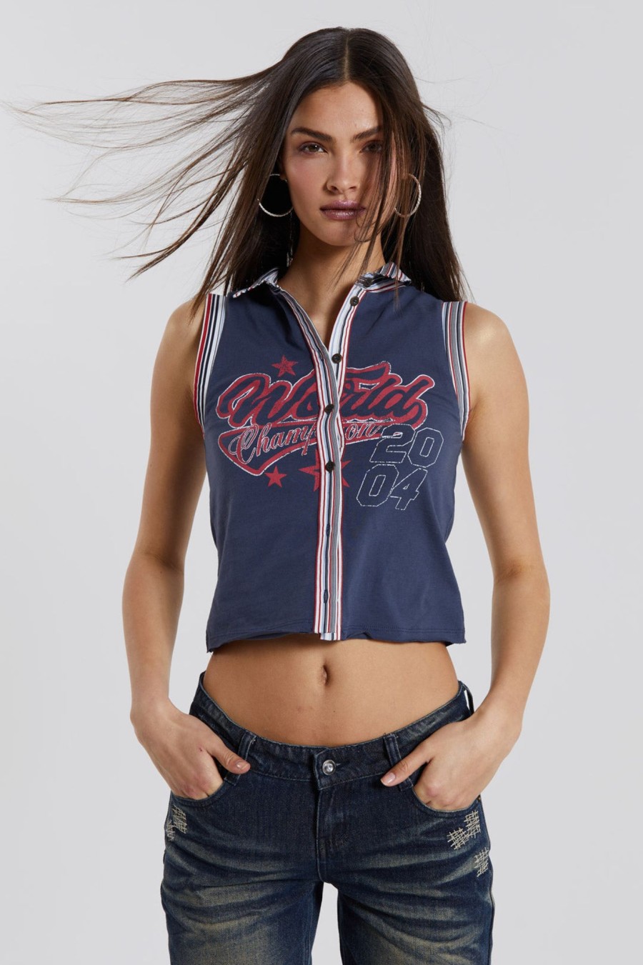 Women Jaded London Crop Tops | Stars And Stripes Vest