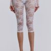 Women Jaded London Shorts & Jorts | Venice Lace Pedal Pushers In White