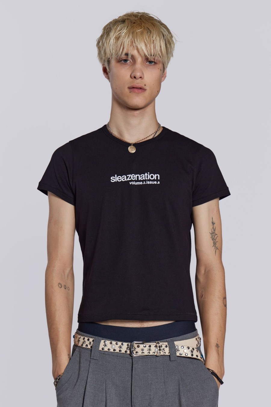 Men Jaded London T-Shirts | Black How Are You? Tee