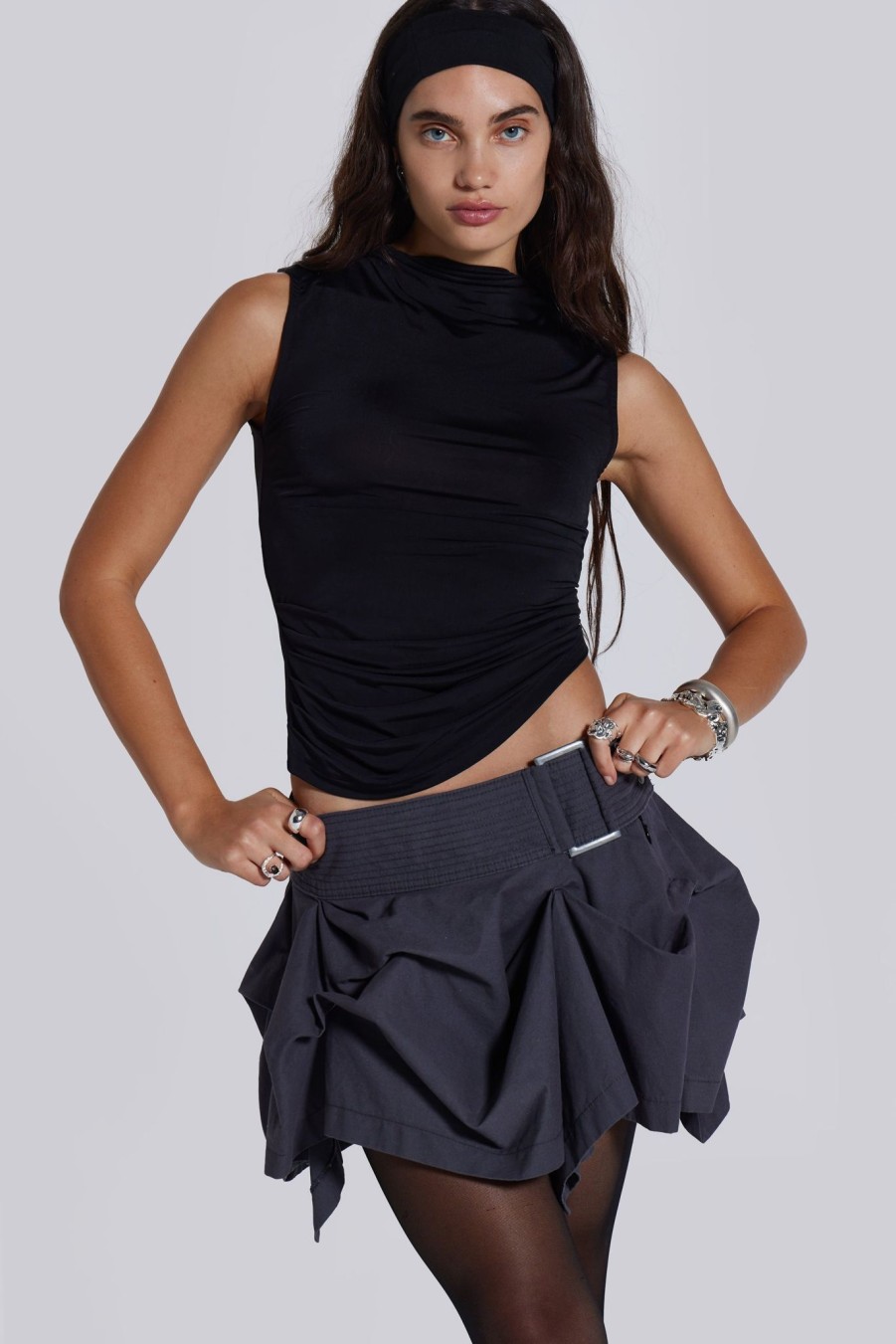 Women Jaded London Mini Skirts | Nyla Asymmetric Tucked Mini Skirt