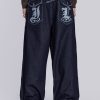 Men Jaded London Baggy Jeans | Sonic Embroidered Baggy Jeans