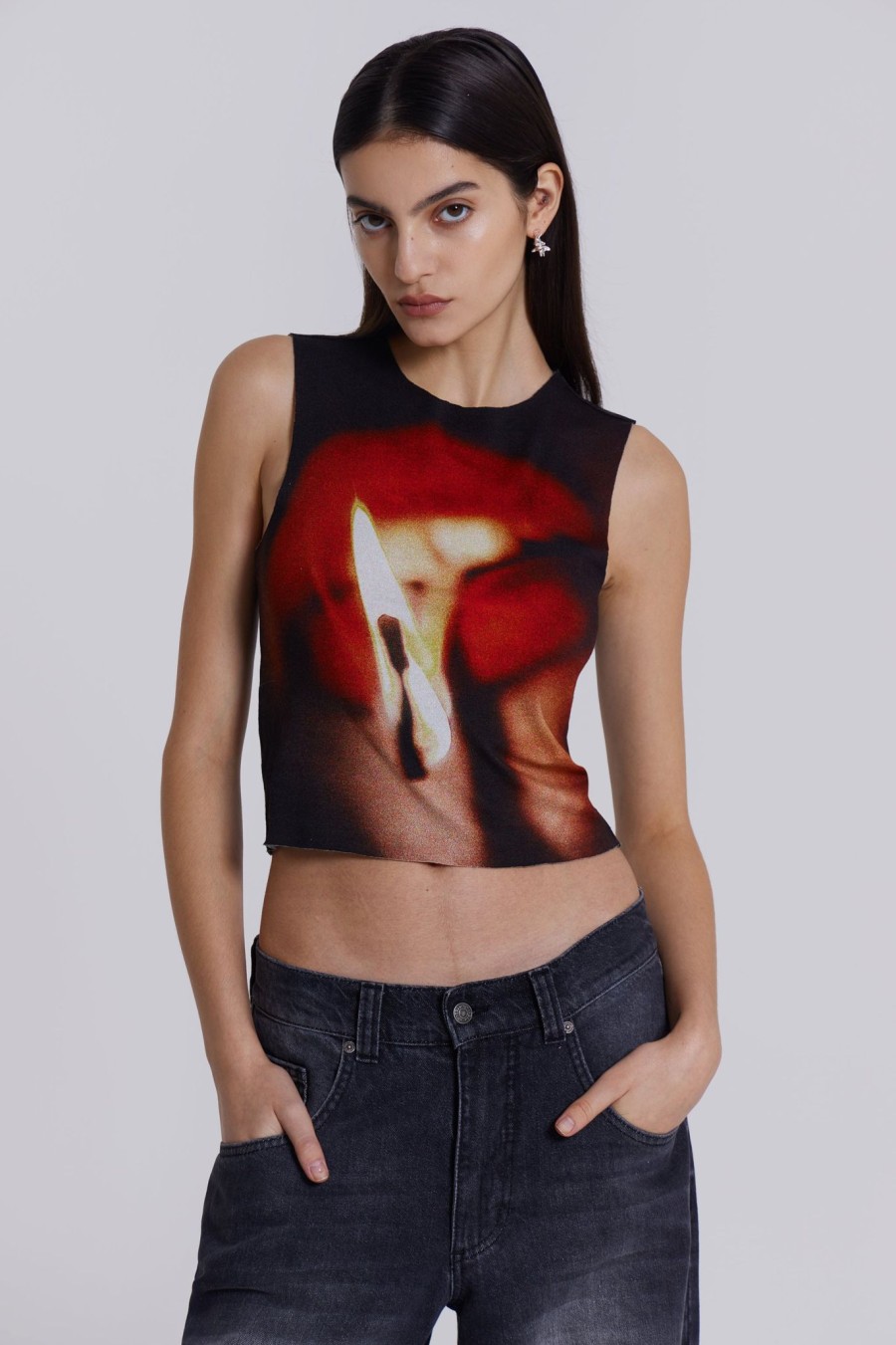 Women Jaded London Crop Tops | Motion Slinky Tank Top