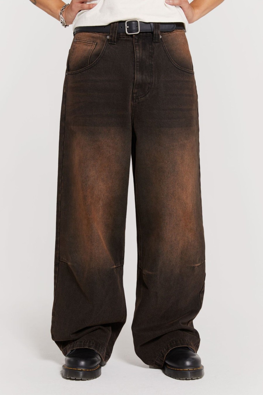 Women Jaded London Colossus Jeans | Vintage Brown Colossus Fit Jeans