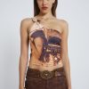 Women Jaded London Crop Tops | Yeehaw One Shoulder Asymmetric Buckle Top