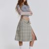 Women Jaded London Midi Skirts | Giselle Check Cargo Midi Skirt