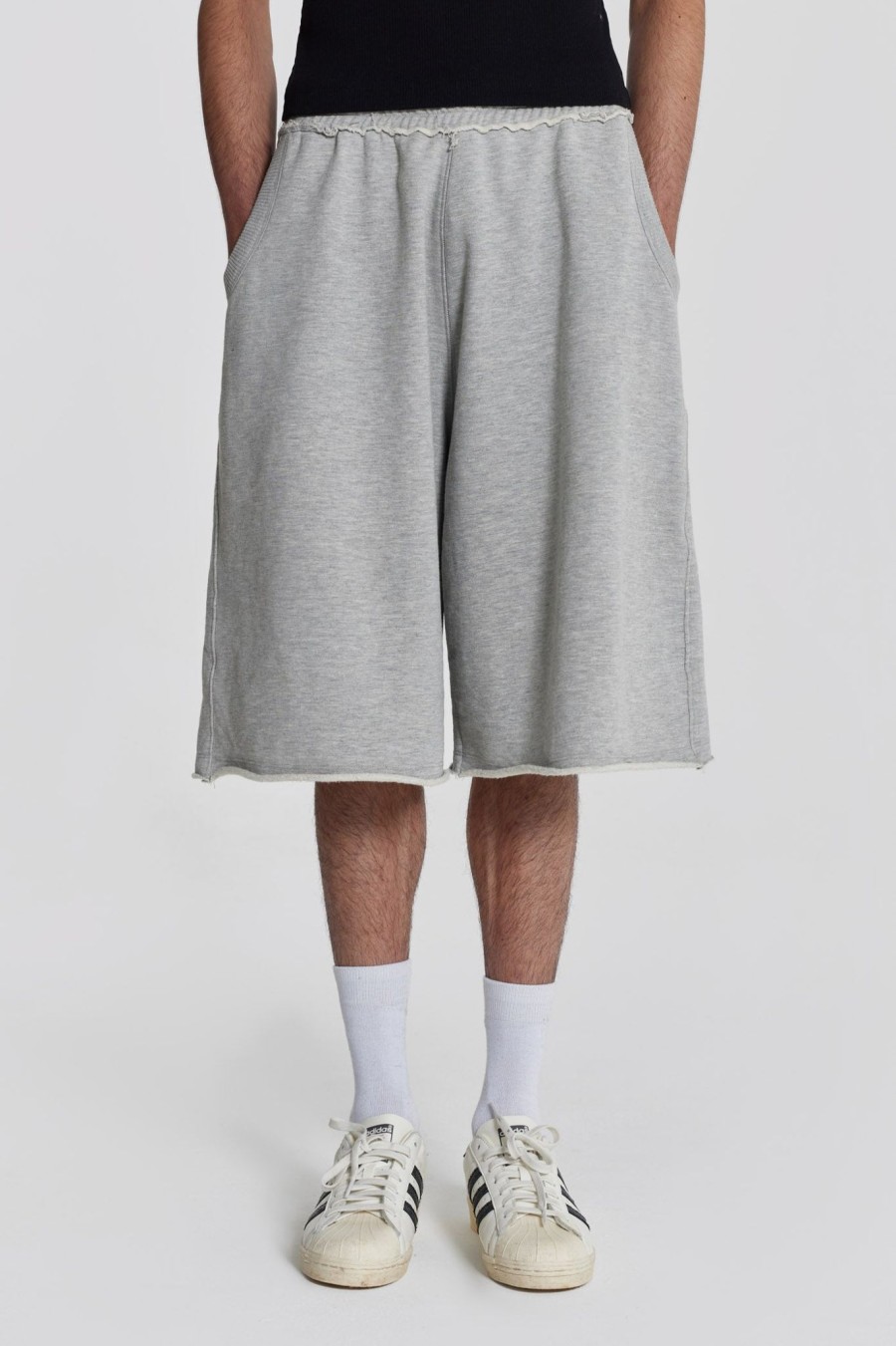 Men Jaded London Joggers & Sweatpants | Grey Marl Colossus Jogger Shorts