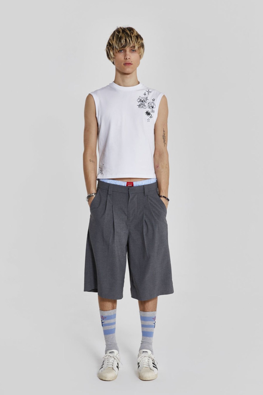 Men Jaded London Shorts & Jorts | Grey Goliath Tailored Shorts