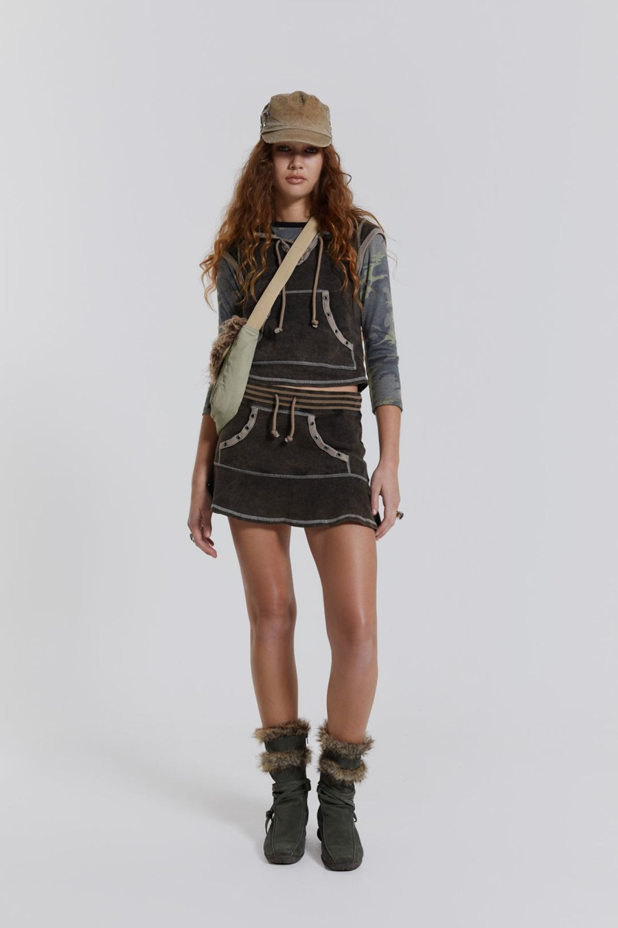 Women Jaded London | Freya Acid Wash Frill Mini Skirt