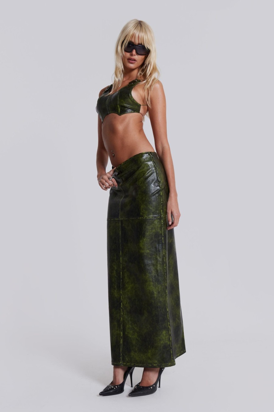 Women Jaded London | Venom Faux Leather Maxi Skirt