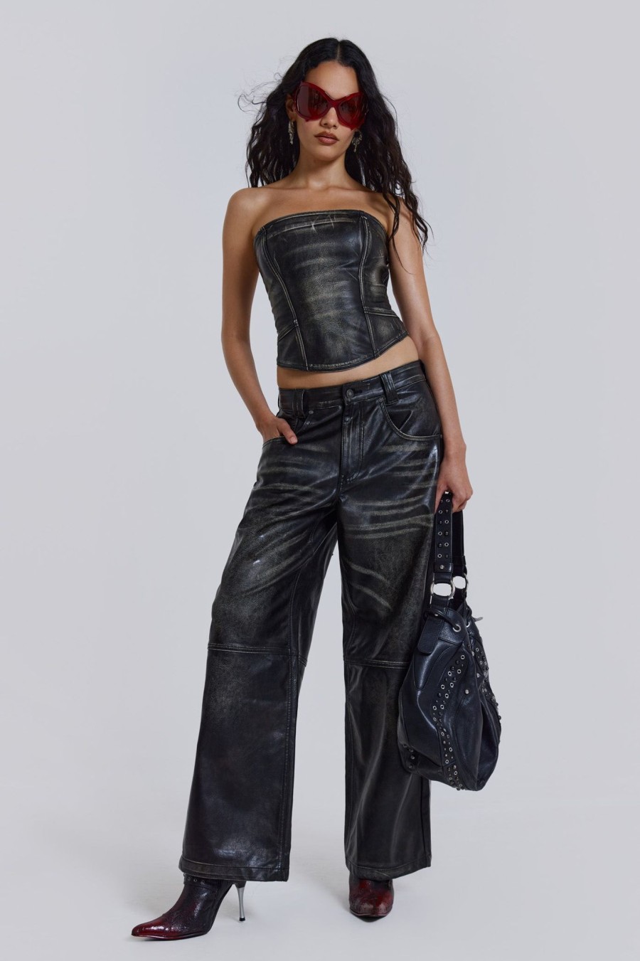 Women Jaded London | Ash Faux Leather Colossus Trousers