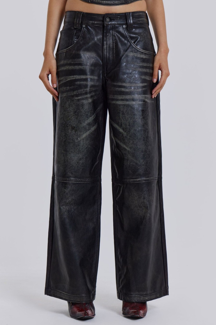 Women Jaded London | Ash Faux Leather Colossus Trousers