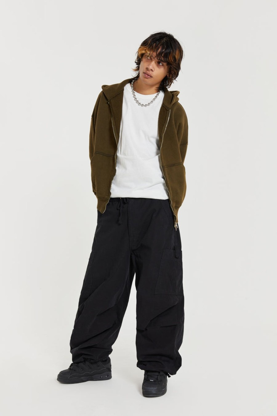 Men Jaded London Parachute Pants | Black Parachute Cargo Pants