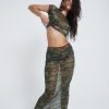 Women Jaded London | Astro Camo Mesh Maxi Skirt