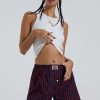 Women Jaded London Shorts & Jorts | Red Tartan Boxer Short