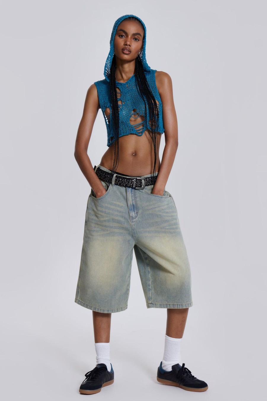 Women Jaded London Jeans | Light Wash Jumbo Jorts