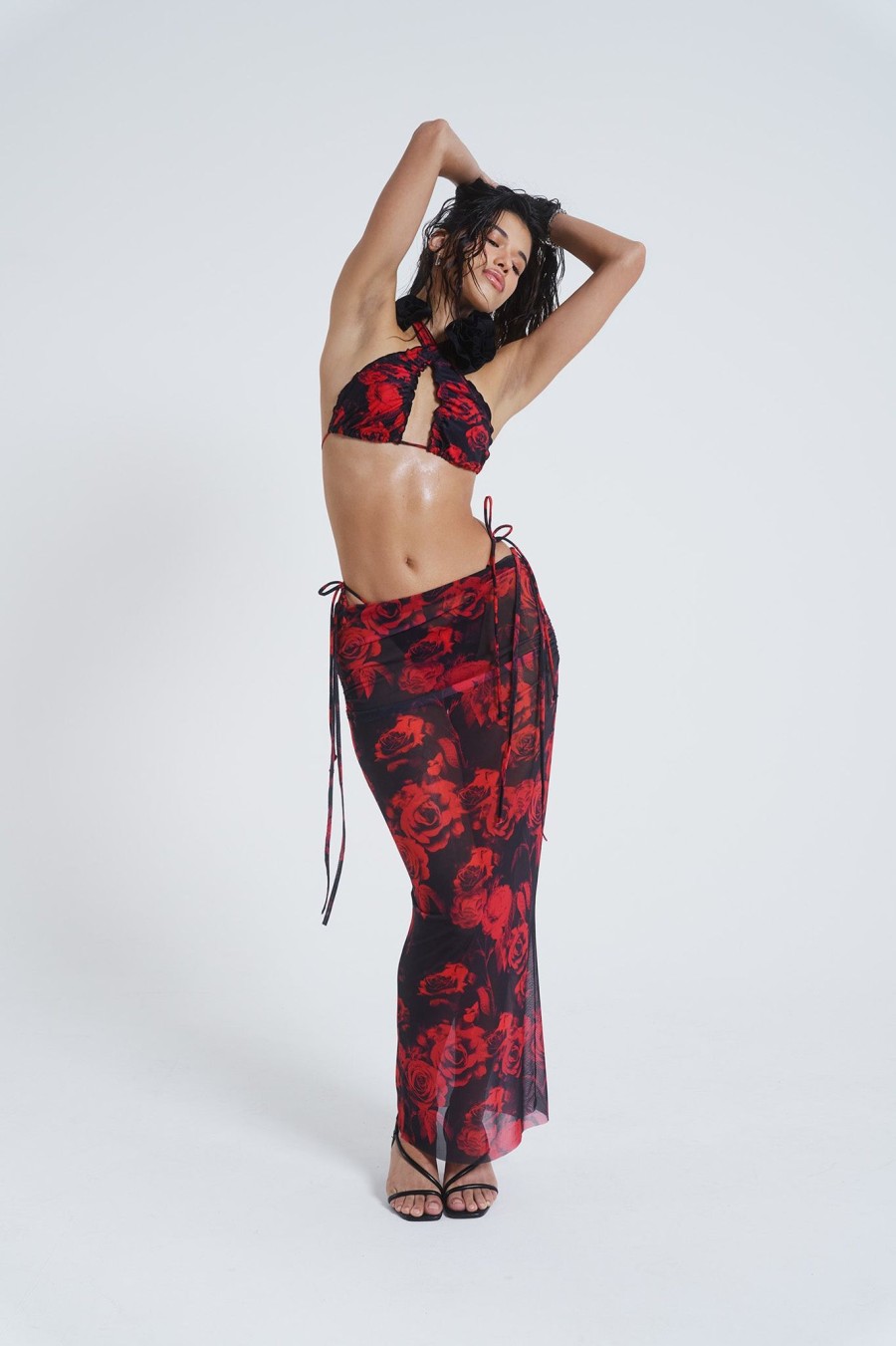 Women Jaded London Maxi Skirts | Selene Mesh Maxi Skirt