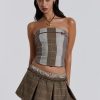 Women Jaded London | Demi Panelled Check Corset Top