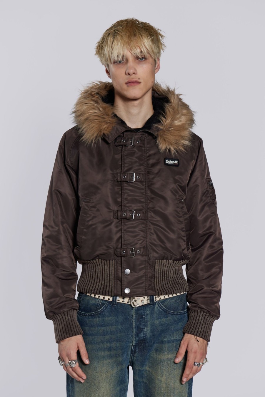 Men Jaded London | Brown Jet Jacket