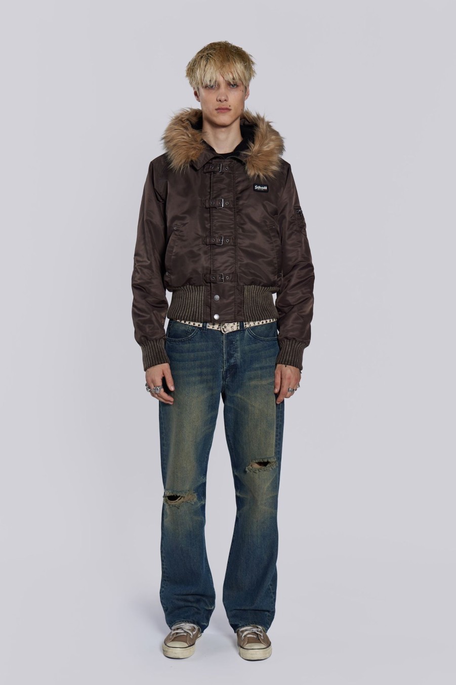 Men Jaded London | Brown Jet Jacket