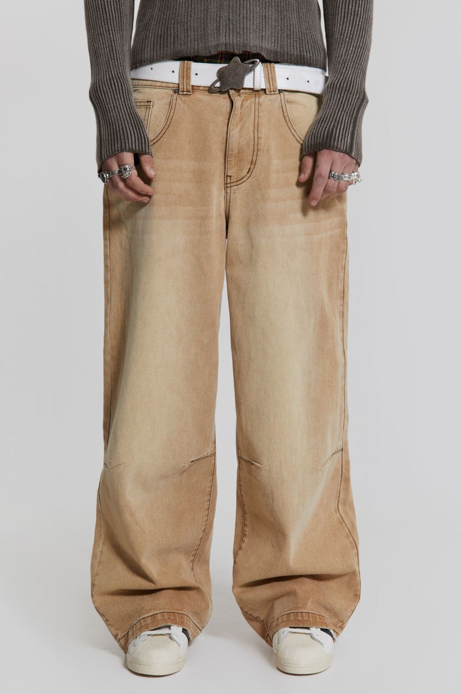 Women Jaded London Colossus Jeans | Sand Colossus Baggy Jeans