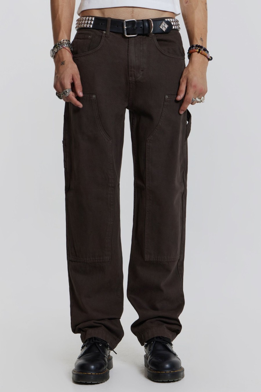 Men Jaded London Baggy Jeans | Brown Carpenter Jeans In Skate Fit