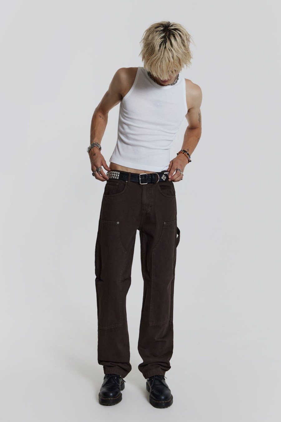 Men Jaded London Baggy Jeans | Brown Carpenter Jeans In Skate Fit