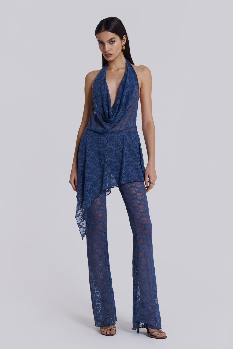 Women Jaded London Mini Dresses | Blue Riva Lace Co-Ord Set