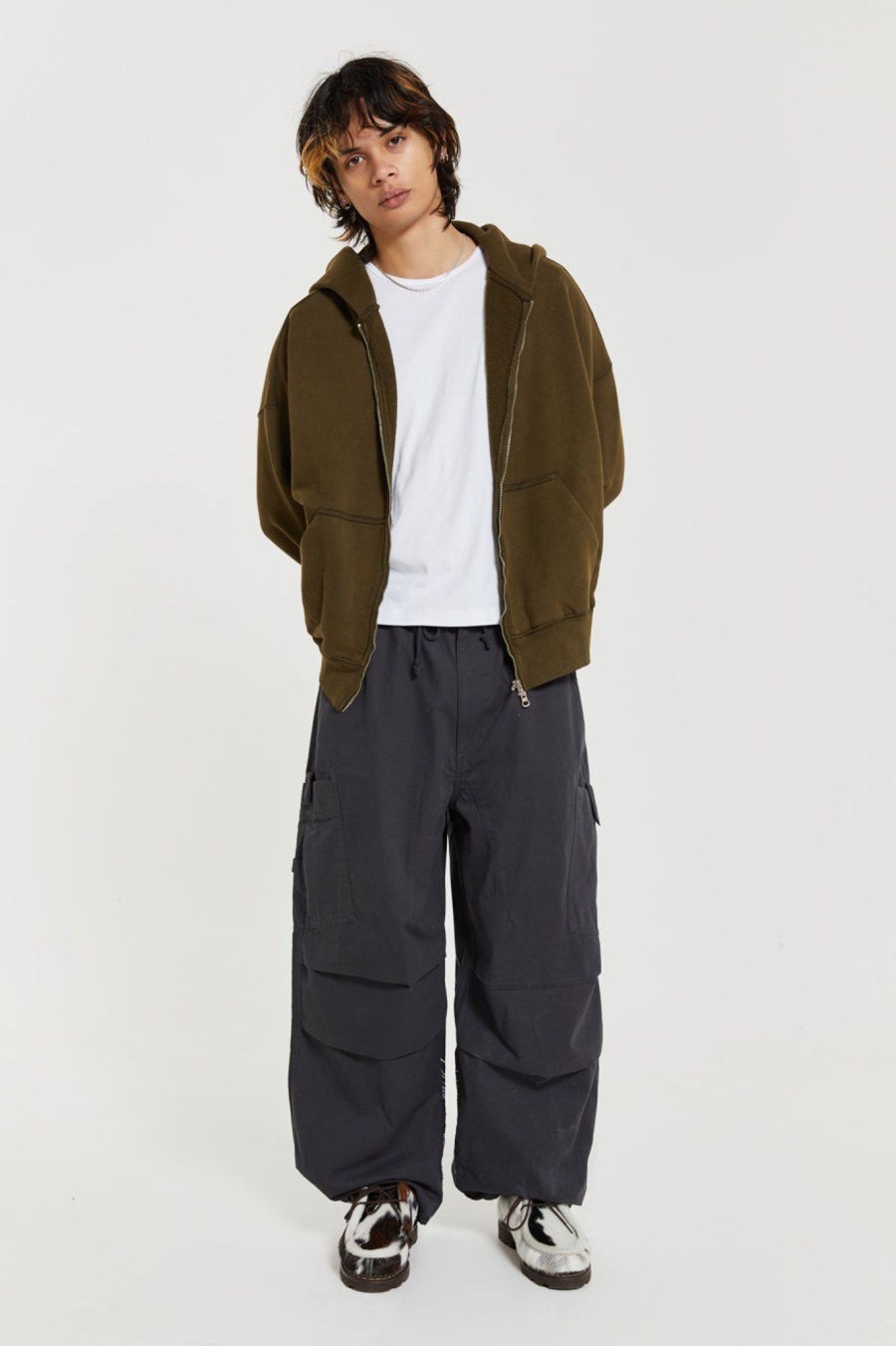 Men Jaded London Parachute Pants | Grey Topograph Parachute Pants