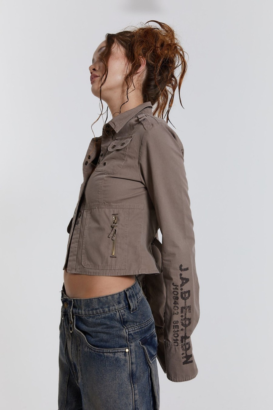 Women Jaded London Long Sleeve Tops | Solstice Cargo Shirt