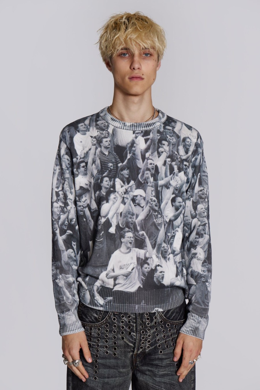 Men Jaded London Hoodies & Sweatshirts | Crowd Print Jumper