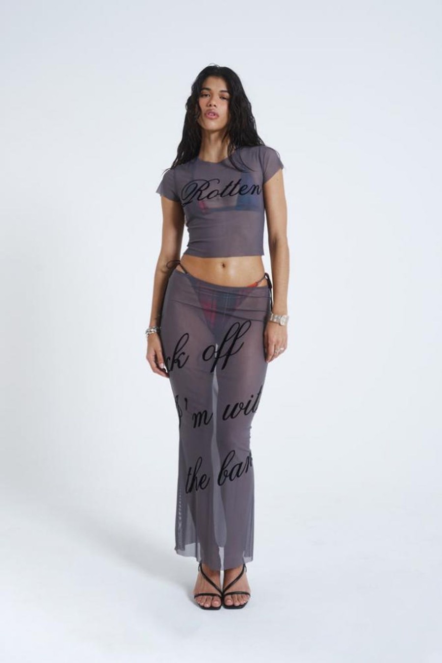 Women Jaded London Maxi Skirts | Spoiled Rotten Mesh Maxi Skirt