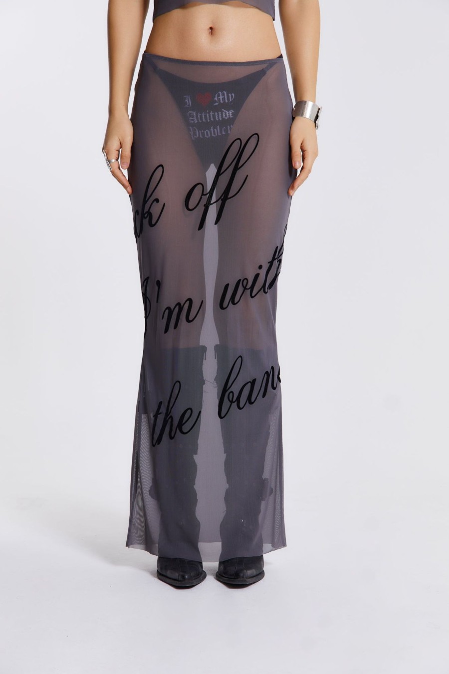 Women Jaded London Maxi Skirts | Spoiled Rotten Mesh Maxi Skirt