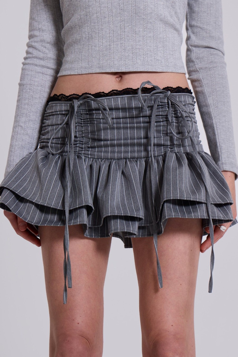 Women Jaded London Mini Skirts | Thursday Pinstripe Mini Skirt