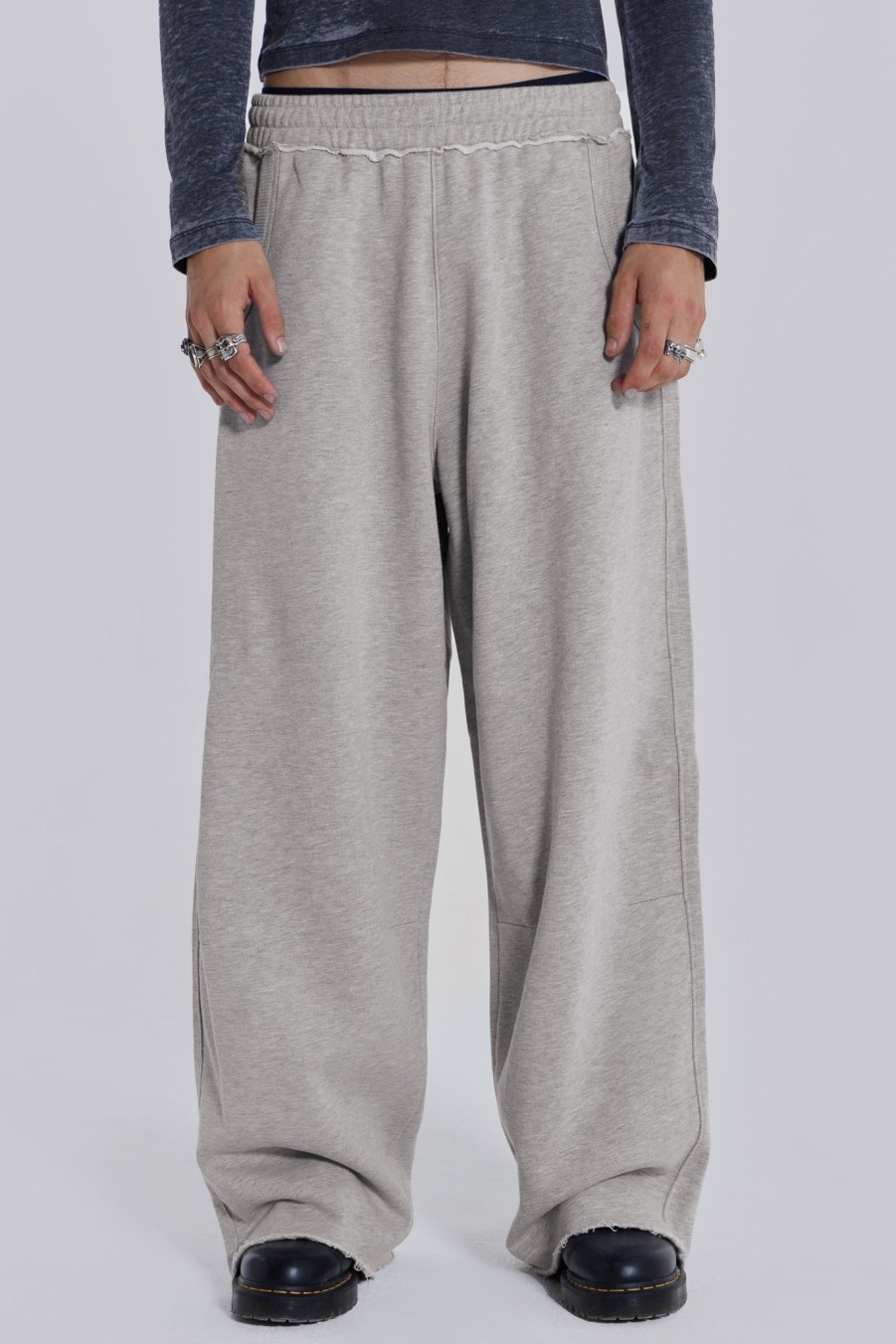 Men Jaded London Joggers & Sweatpants | Grey Marl Monster Joggers