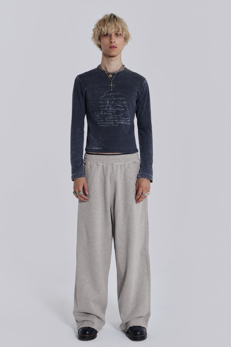 Men Jaded London Joggers & Sweatpants | Grey Marl Monster Joggers