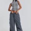 Women Jaded London Trousers & Pants | Vintage Grey Parachute Cargo Pants