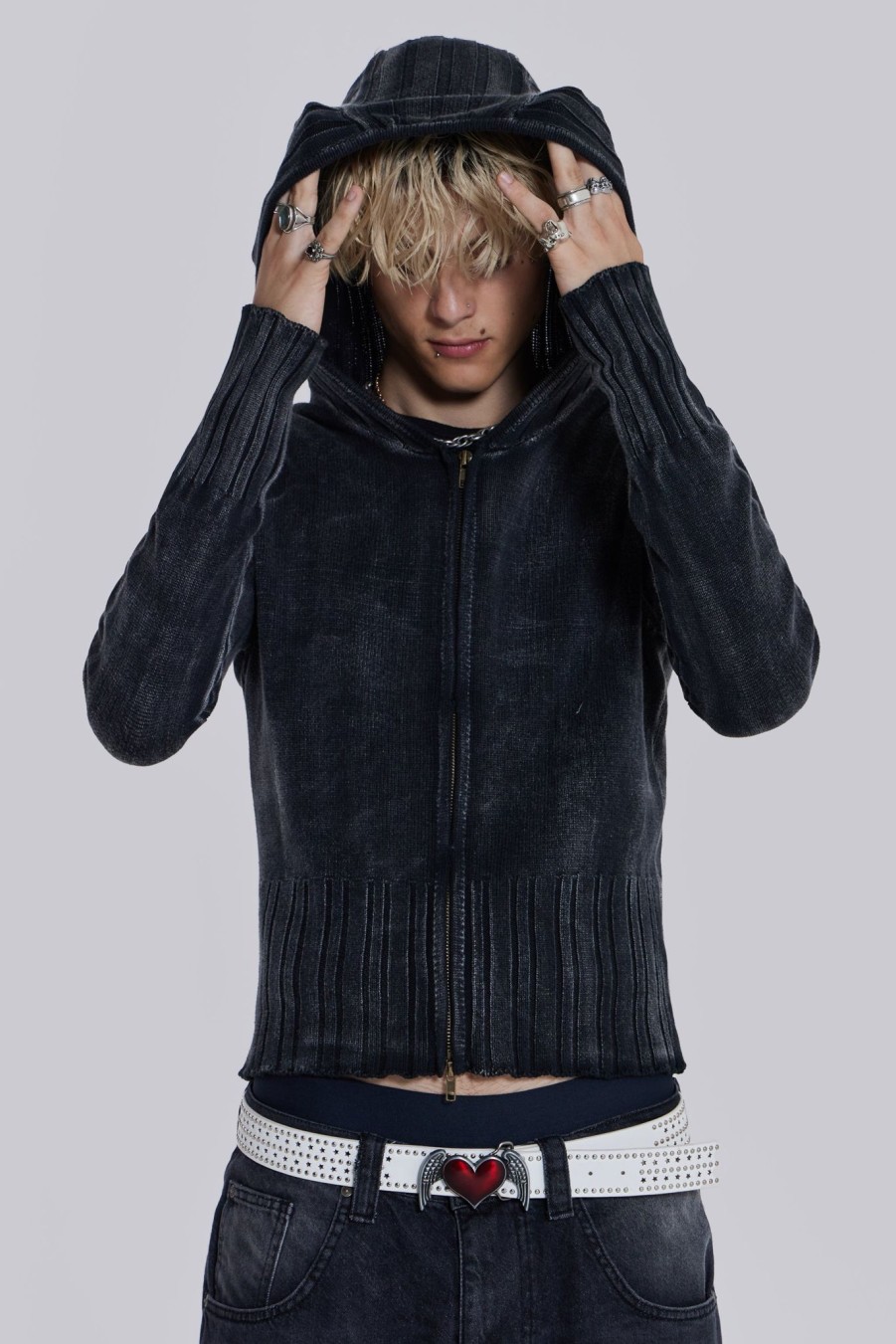 Men Jaded London Hoodies & Sweatshirts | Relic Knit Hoodie