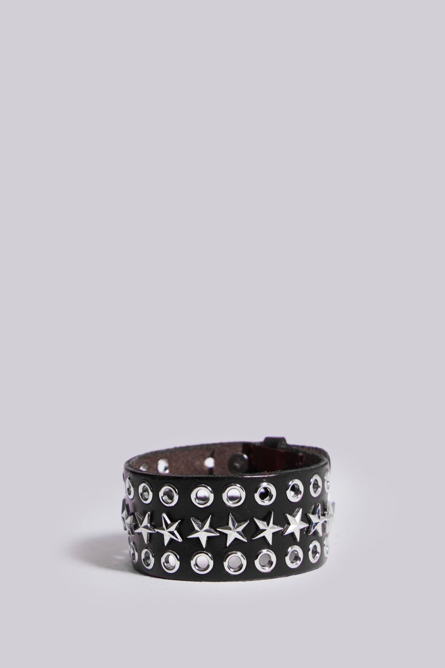 Men Jaded London | Black Leather Studded Bracelet