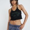 Women Jaded London Crop Tops | Army Angel Fishnet Mesh Tank Top