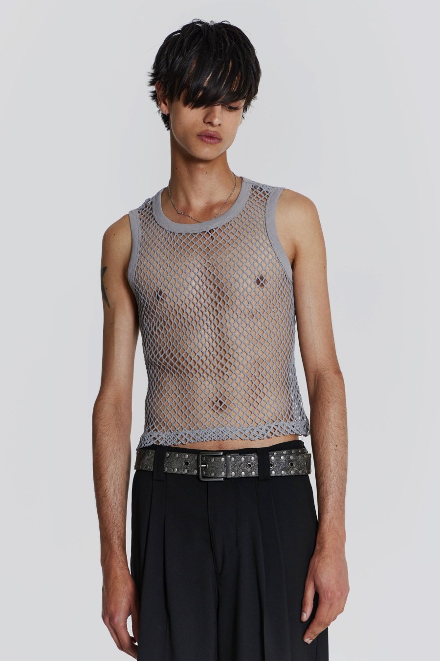 Men Jaded London Vests | Chain Grey Vest